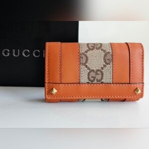 Gucci Brown Leather GG Key Case